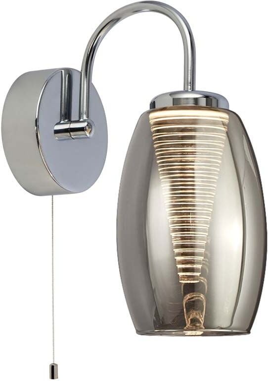 Wandlampe Wandleuchte Leselampe Glas led Schlafzimmerleuchte chrom h 26,5cm