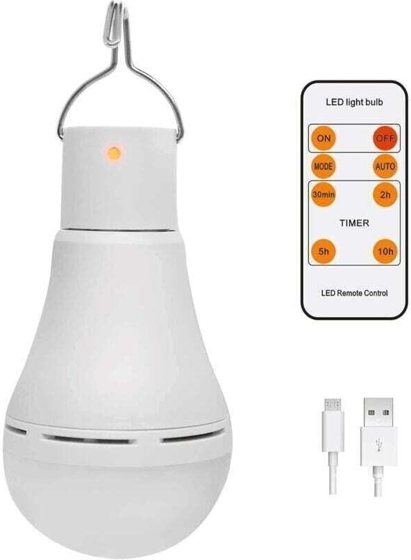 Wiederaufladbare USB-Glühbirne mit Fernbedienung, dimmbare 7-W-LED, für Notfälle beim Camping im Freien