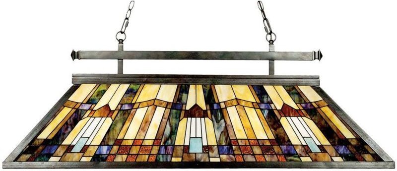 Elstead Inglenook - 3 Licht Tiffany Deckenanhänger Insel Kronleuchter Licht Bronze, E27