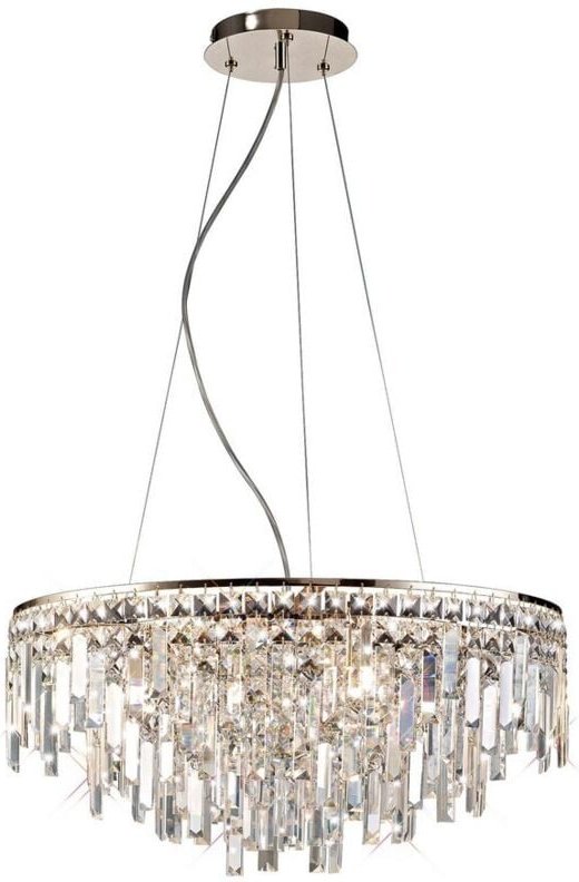 Inspired Diyas - Maddison - Deckenanhänger Round 8 Light G9 Roségold, Kristall