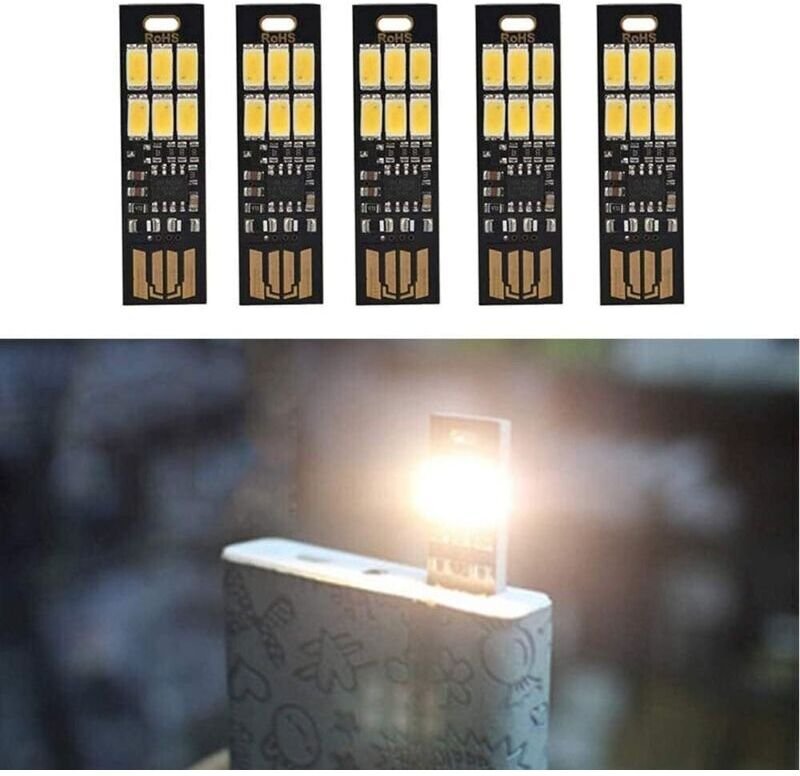 Global 5 USB-LED-Leuchten für Laptop-Tastaturen, superhell mit 6 LEDs und Ein-Knopf-Dimmer zur Helligkeitsregulierung, z...