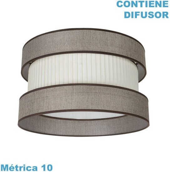 Fabrilamp - Hängeleuchte Schirm home m10 braun-beige 50dx50dx25h inklusive Diffusor