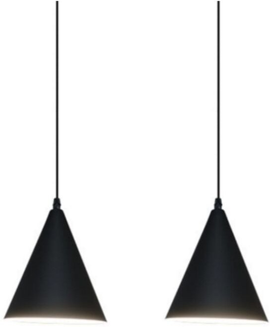 Retro Industrielle Pendelleuchte Schwarz Hängelampe Lampenschirm Höhenverstellbare Kronleuchter Ø19CM 2 Stücke