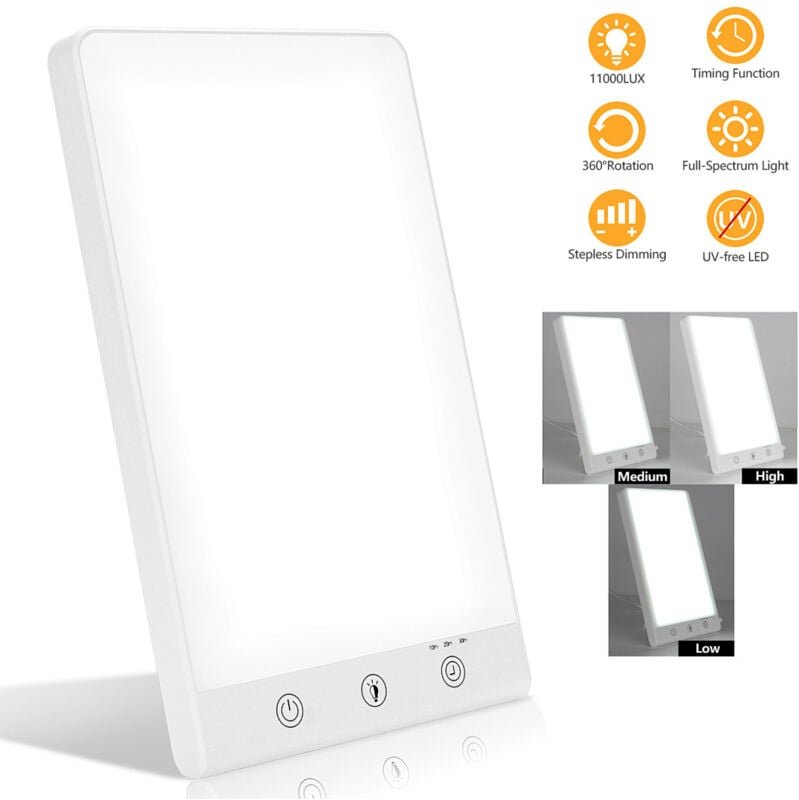 Wolketon Tageslichtlampe 11000 Lux 16w Dimmbare LED . Timer und Speicherfunktion. simuliertes Tageslicht