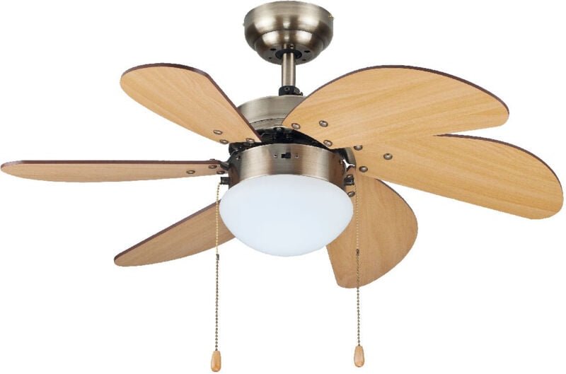 Larde Deckenventilator 2xE27 Ø82 6 Flügel dc Nickel