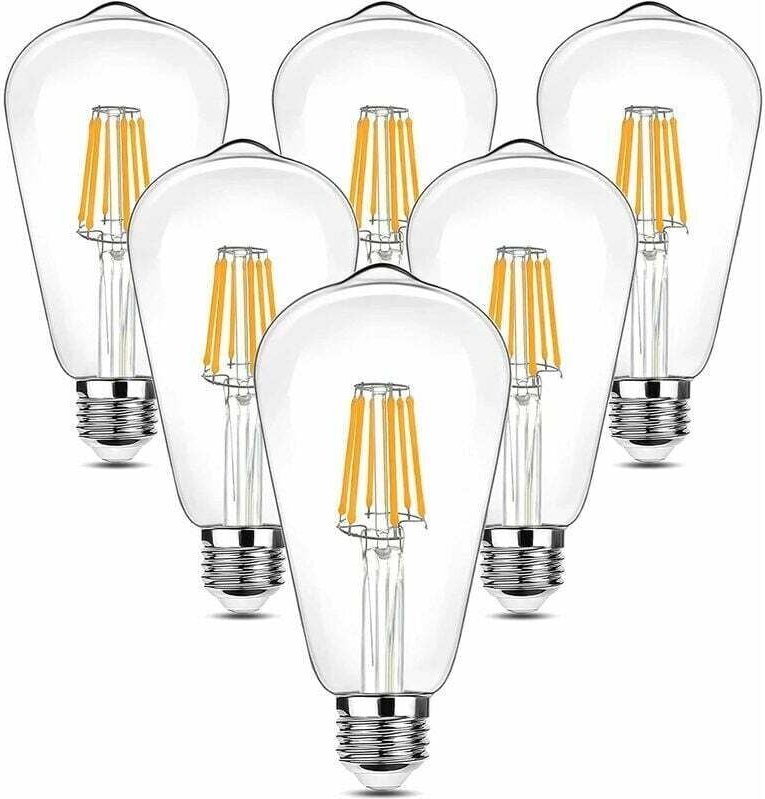 Thumbnail - Lablanc - 6 Stück Vintage-LED-Edison-Glühbirne, 90–265 v, 6 w (entspricht 60 w Glühlampe), E27-Glühbirne, 600 lm, 2700 k...
