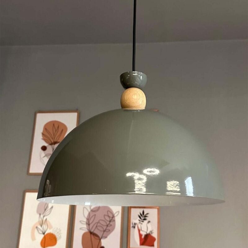 Yimpi Industrielle Pendelleuchte aus Handbemaltem Anthrazit Metall – Vintage-Kronleuchter E27 Ø30 cm für Wohnzimmer, Sch...