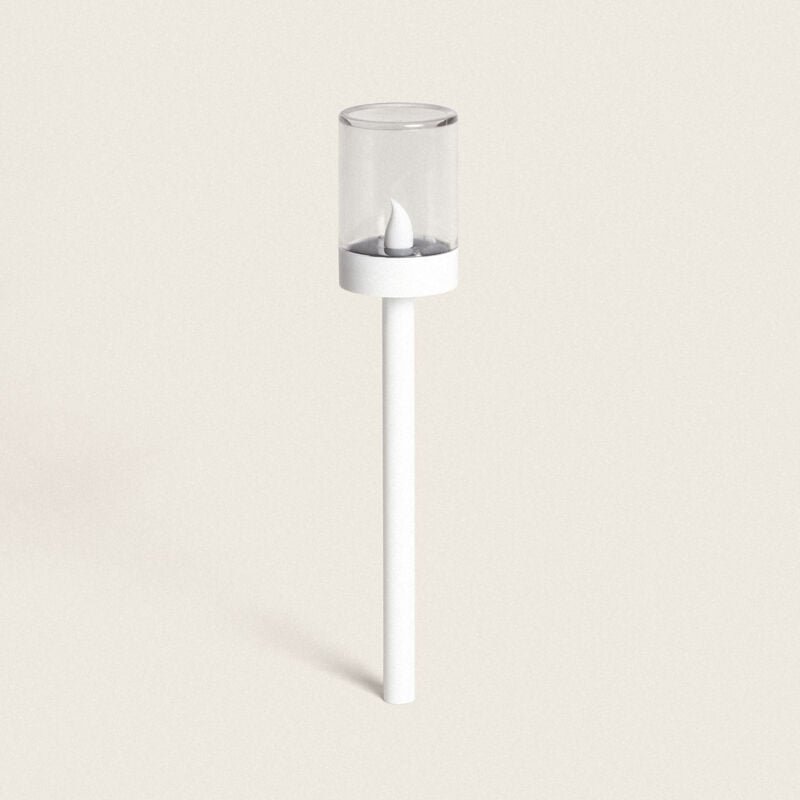 Efectoled - LED-Fackel Solar Außen Flammeneffekt mit Erdspieß Brako 40cm Weiß