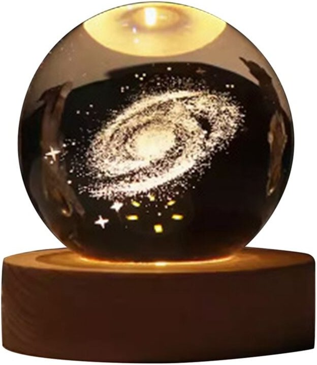 Valentinstag Geschenk Galaxy Kristallkugel Lampe 3D Planet Mond Lampe,D