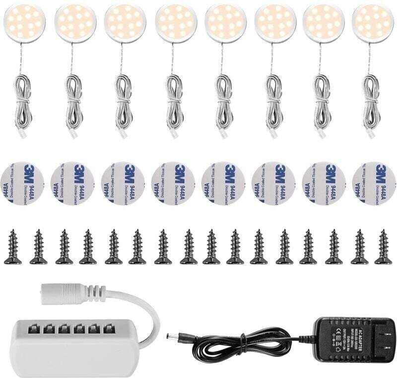 UlisemLED Unterschrankleuchte, Unterschrankbeleuchtung, Vitrinen-Einbaustrahler, 16 W, für Schrank, Möbel, Schrank, Küch...