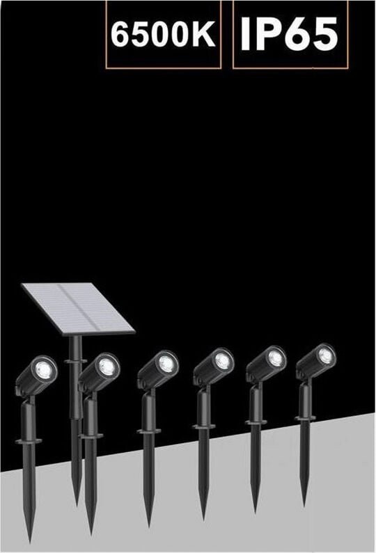Thumbnail - Trade Shop Traesio - Trade Shop - set 4 pz faretti led picchetto mit pannello solare luce fredda calda IP65 LY04 -