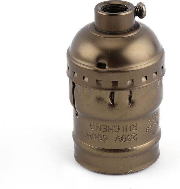 Vintage E27 Edison Retro Elegante Industrie-Lampenfassung für Schraub-Pendelleuchten (Antikmessing, ohne Schalter und Ka...