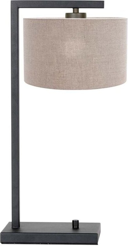 Tischlampe - Stang - schwarz - leinen metall - - Steinhauer