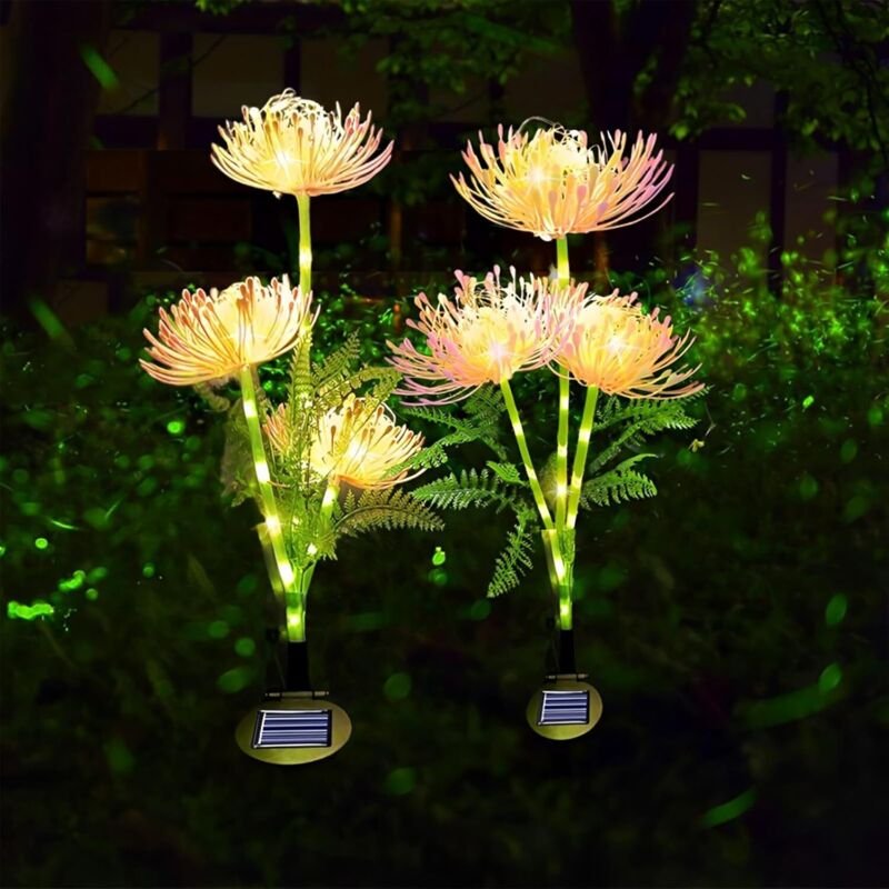 Gartendeko Solarleuchten für Außen, Solarlampen für Außen Garten Solar Blumenleuchten 2 Stück, Wasserdicht Gartenleuchte...