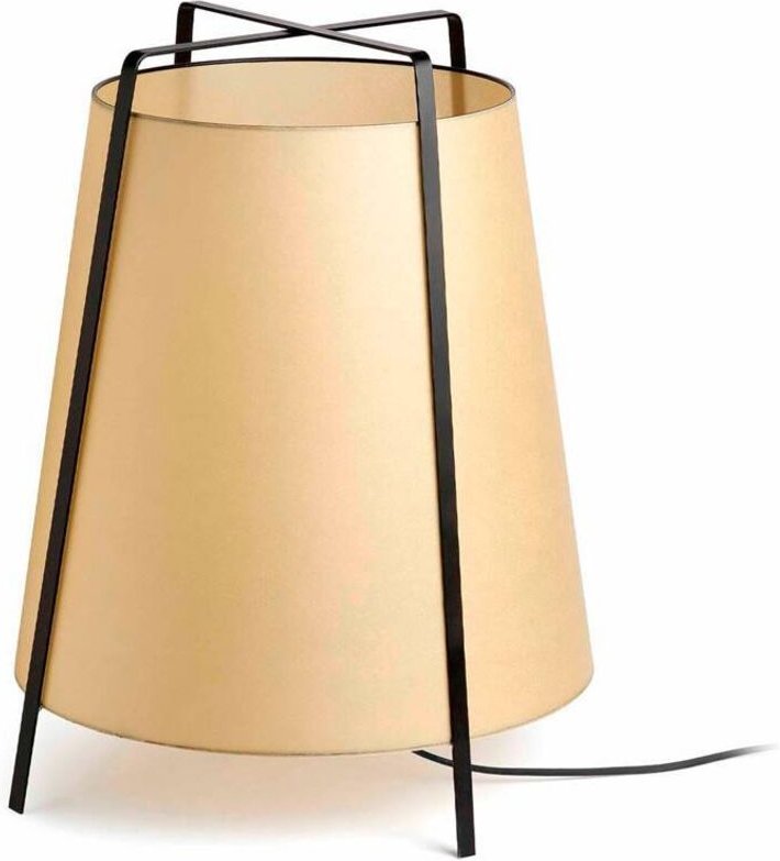 Faro Akane - 1 Licht Stehlampe Schwarz mit Beige Shade, E27