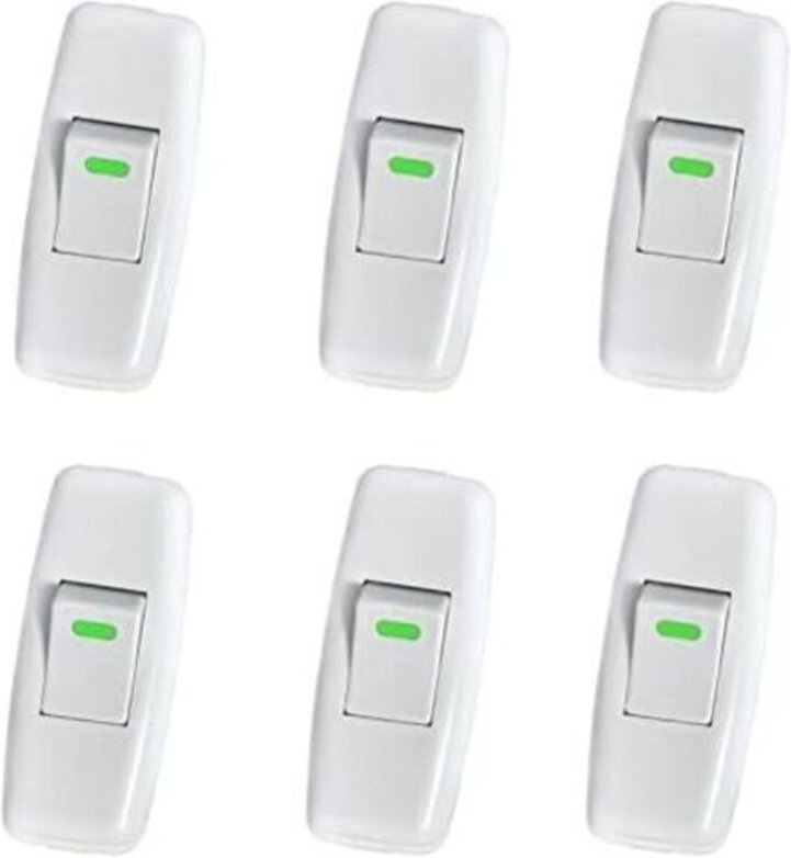 6er-Pack Lampenschalter (3 x 6,5 cm), Torpedoschalter, Kabelschalter, Nachttischlampenschalter, Schalter