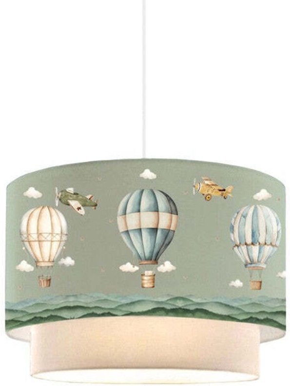 Hanglamp Voor Kinderen Ballon Motief Groen 30x20 Cm Kinderkamer Verlichting