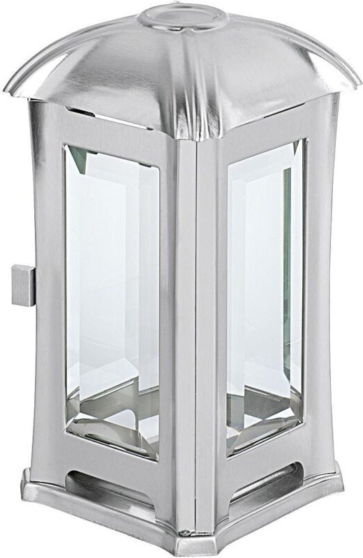 Grablaterne Edelstahl mit Glas matt 14x14x24cm inox