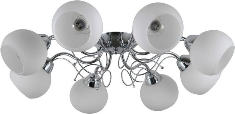 Thumbnail - Italux - Masseri - Stilisierte bündige Deckenleuchte Chrom, Weiß 8 Licht mit weißem Farbton, E27