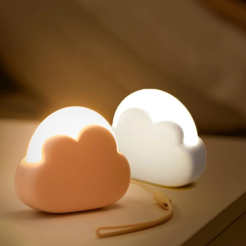 BEBUSINGOTO Kinder 2er Set LED Wolken Baby Nachtlampe zum Stillen, Wiederaufladbare Nachttischlampe fürs Erwachsenenschl...