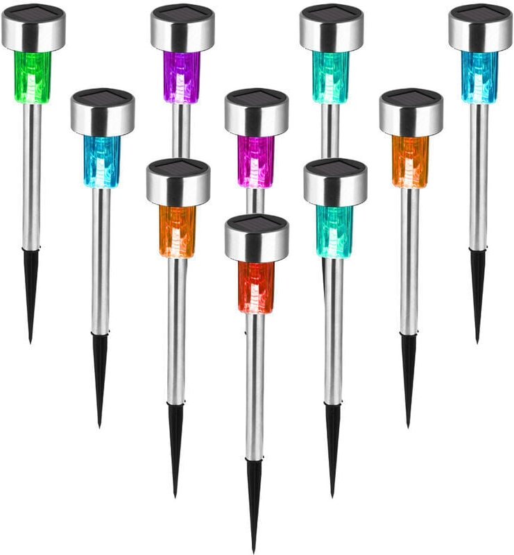 Edelstahl-Solar-Gartenleuchte – Bunt 10