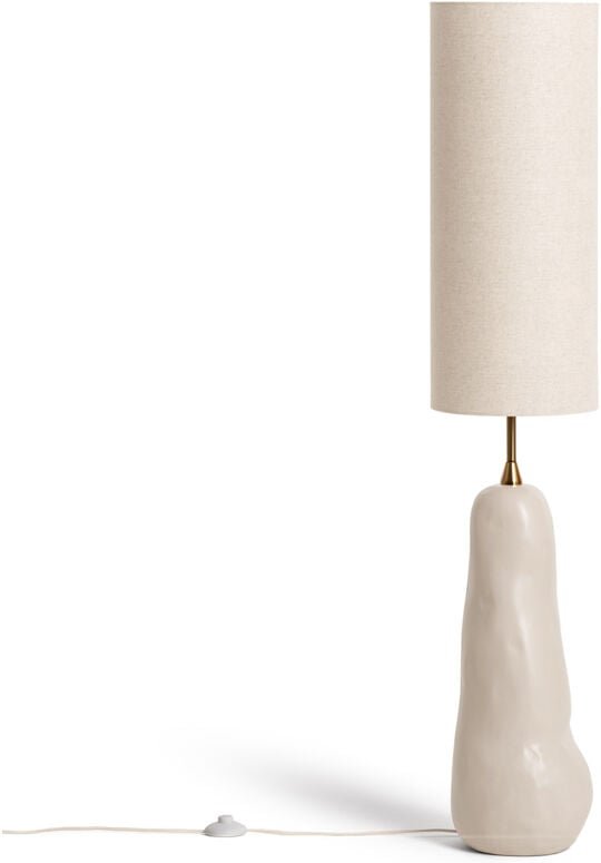 LED Tischlampe aus Keramik und Stoff Bryony Taupe