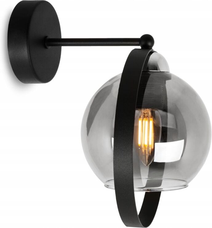 Moderne Glas-Wandleuchte Graphitring