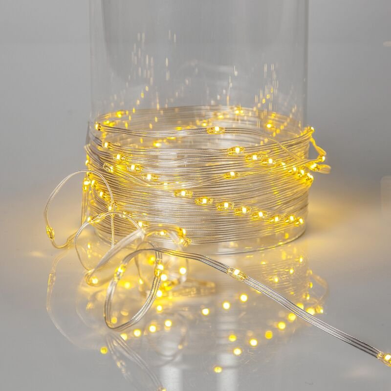 Star Trading - led Lichterkette Dew Drop Micro, Transparent, Outdoor, Warmweiß, 15m