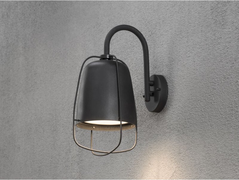 Konstsmide - Außenwandleuchte perugia, Aluminium schwarz, E27, IP44