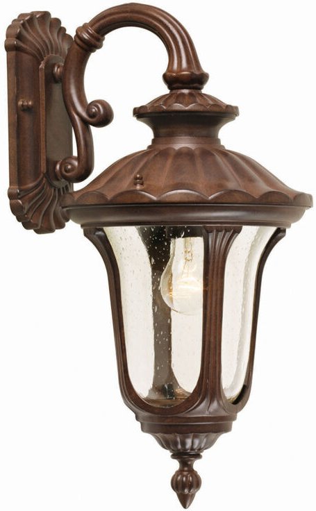 Elstead - Außenleuchte Wandlampe Laterne Stahl mundgeblasenes Glas h 47 cm Bronze IP44