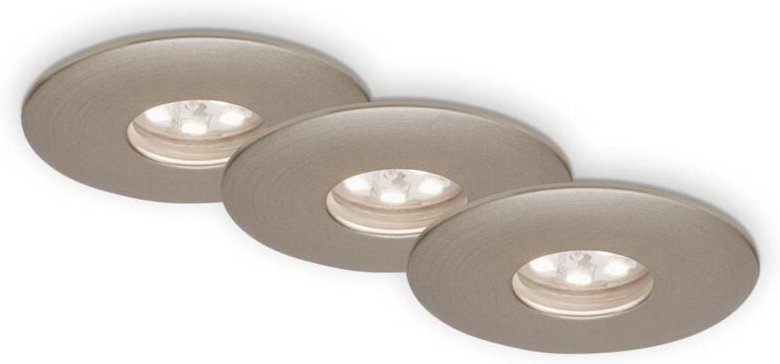 Briloner - led Einbauleuchten 3er Set IP44 1,8 w 3000K silber Kunststoff