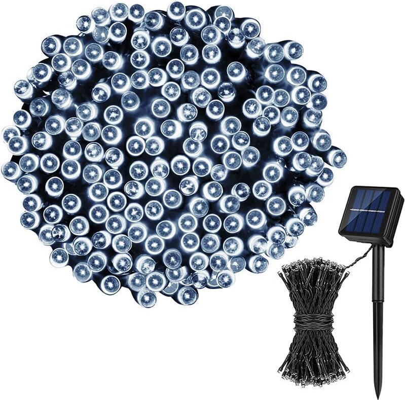 Solar-Lichterkette für den Außenbereich, 20 m, 200 LEDs, Solar-Lichterkette für den Innenbereich, wasserdicht, 8 Lichtmo...