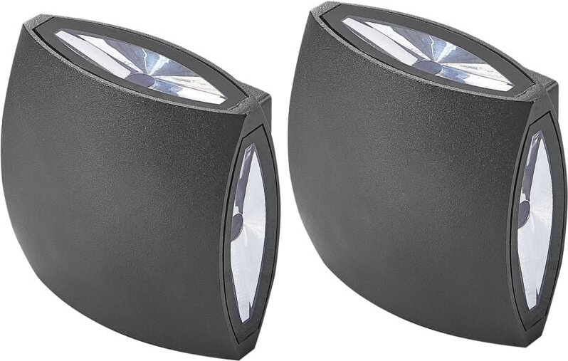 LED Außenwandleuchte 2er Set RAMAPO Schwarz