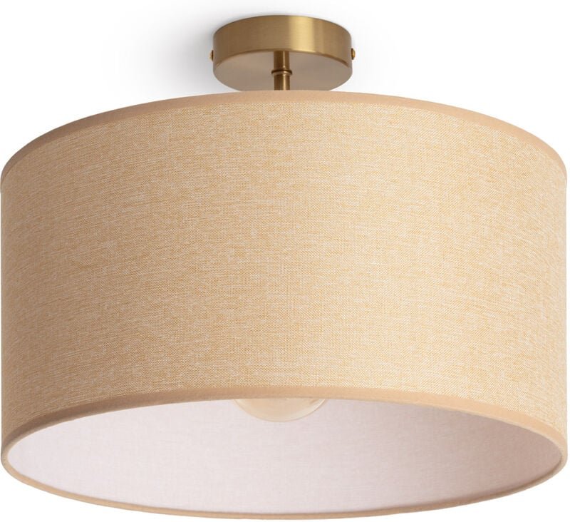 Deckenleuchte aus Metall und Stoff Quitón Beige