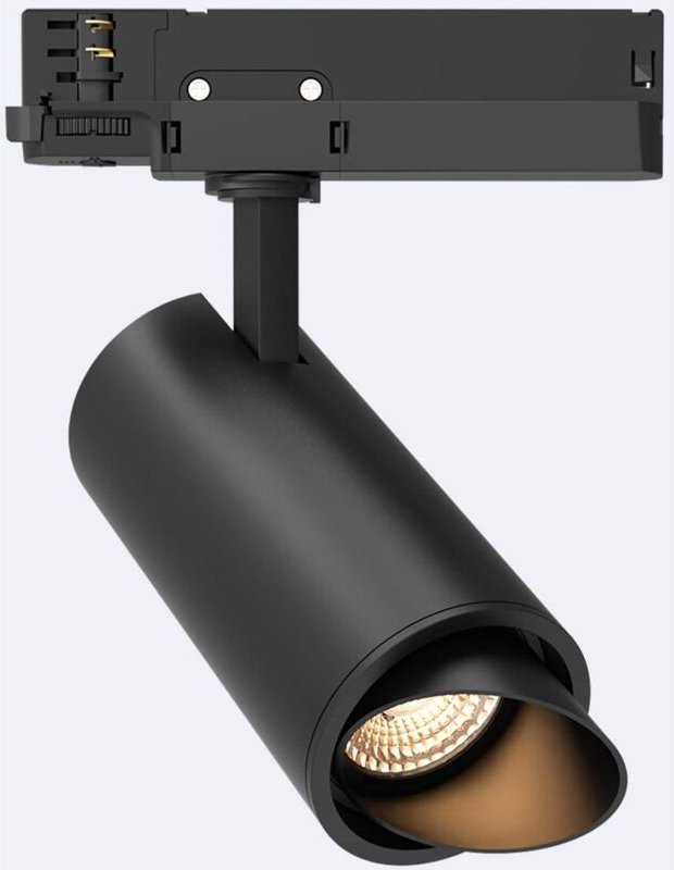 Efectoled - 3-Phasenstromschiene LED-Strahler 40W Fasano Cilindro Bisel Dimmbar Schwarz 4000K Neutralweiß