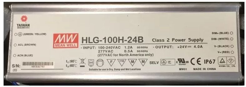 Mean Well - HLG-100H-24B LED-Treiber 96 w 24 vdc 4 a 90–305 vac IP67