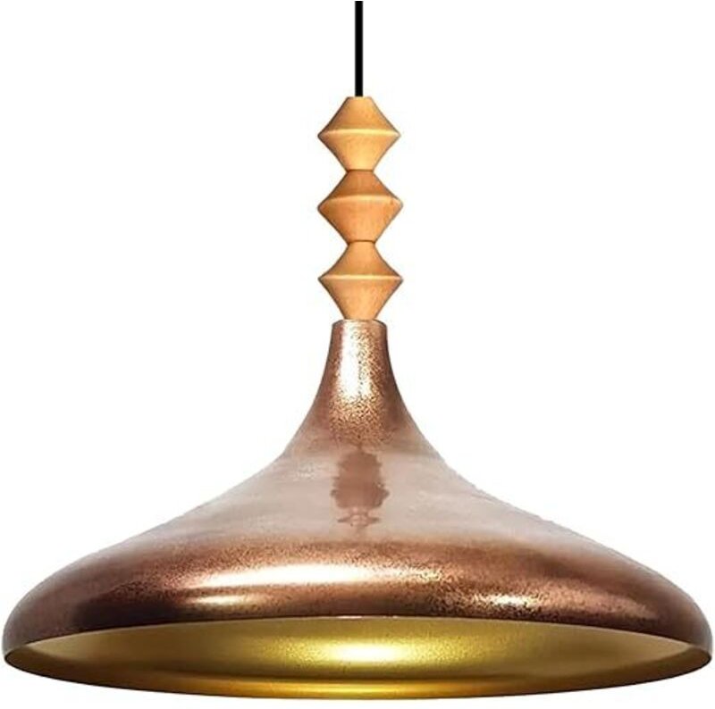 Schlichte Q-förmige Pendelleuchte Kupfer Titel – Vintage Kronleuchter E27 Ø35 cm für Wohnzimmer, Schlafzimmer oder Esszi...