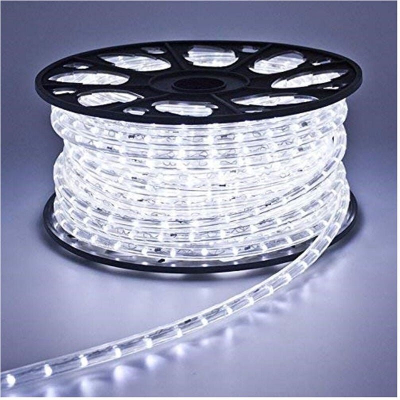 Thumbnail - Trade Shop Traesio - Trade Shop - lichtrohr 1200 led 50 mt kaltweiss outdoor-gebrauch controller 8 lichtspiele -