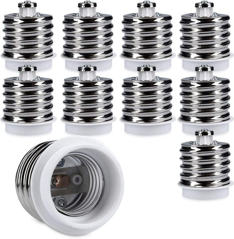 BEBUSINGOTO 10x Fassungsadapter - 10x E40 auf E27 Fassungskonverter - E27 Sockel Lampenfassungsadapter für Halogen-LED-G...