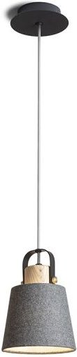 Hängeleuchte choupette schwarz grau Stoff/Holz 230V E27 15W