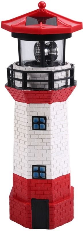 Led Solar Rotierender Leuchtturm Außen Garten Dekoratives Licht,B