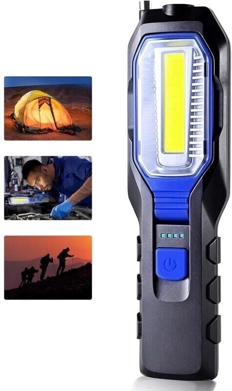 Inspektionsleuchte, wiederaufladbare LED-Taschenlampe, COB-Arbeitsleuchte, LED-Taschenlampe mit Magnetfuß und Haken für ...