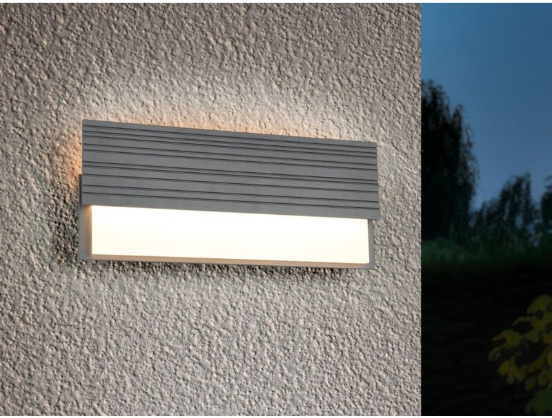 Flache led Außenwandleuchte mariza aus Aluminium in Anthrazit, Breite 40cm