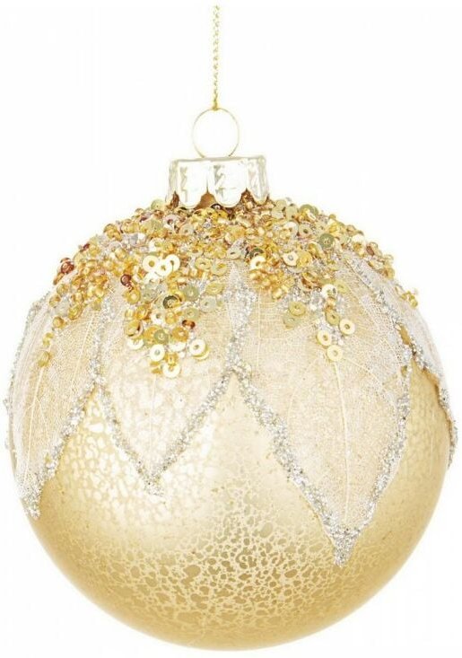 Bizzotto - 12x Sfera Vt Fogliage Oro D80