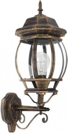 Fabrilamp - Caelum kleine Aluminium Wandleuchte 1xe27 schwarz/gold 50x25x17 cm