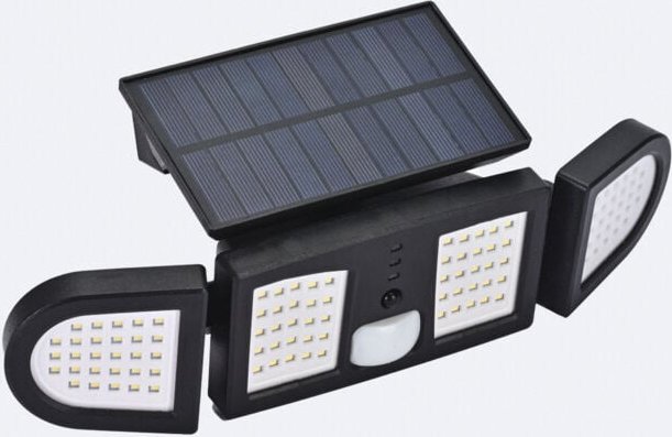 Led Fluter Solar 5W ip mit PIR-Bewegungssensor und Dämmerungssensor 6000K - 6500K Ja Schwarz Kaltweiß