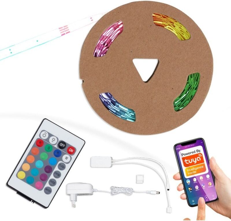 Briloner - led Band Smart WiFi 5 Meter rgb selbstklebend kürzbar weiß Kunststoff