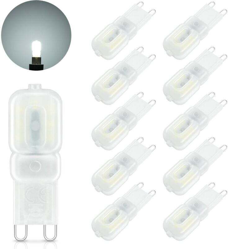 G9 LED-Lampe, 3 W (entspricht 30 W Halogenlampe), Kaltweiß (6000 K), 300 lm, Mini-LED-Lampe G9, flimmerfrei, nicht dimmb...