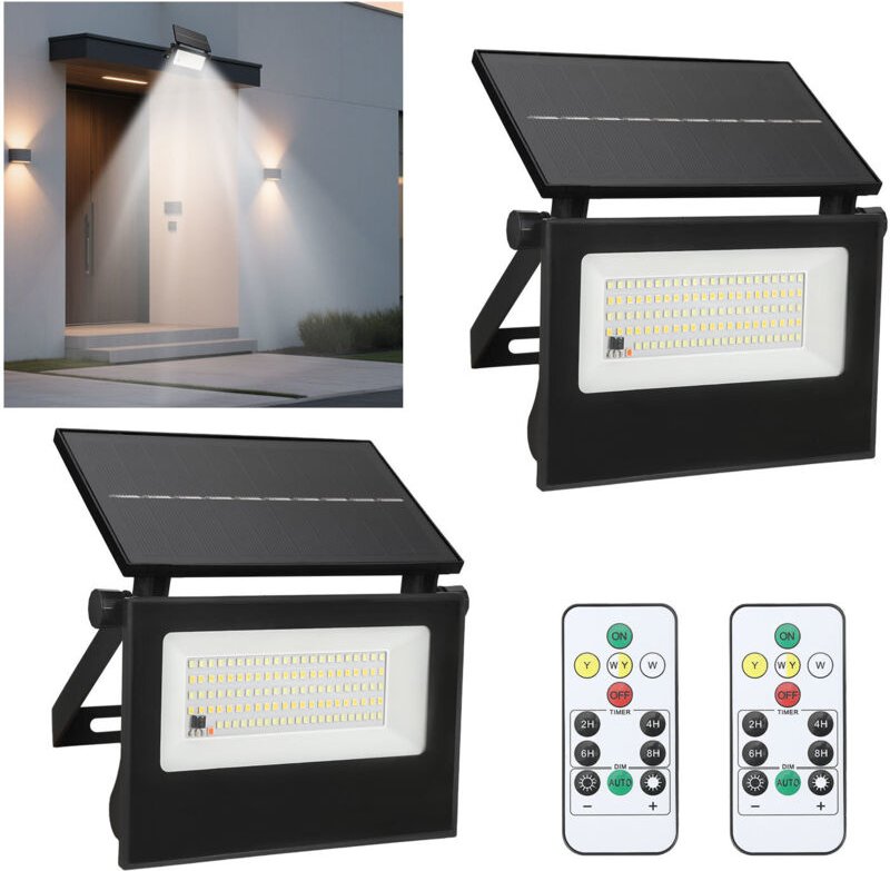 Jiubiaz 6X LED Solar Wandleuchte Strahler Lampen mit Bewegungsmelder Balkon Außen Treppen