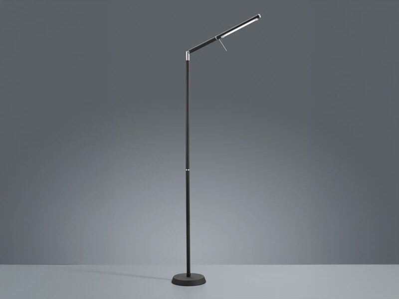 Led Stehleuchte filigran in Schwarz matt mit Sensor Dimmer, 162cm hoch